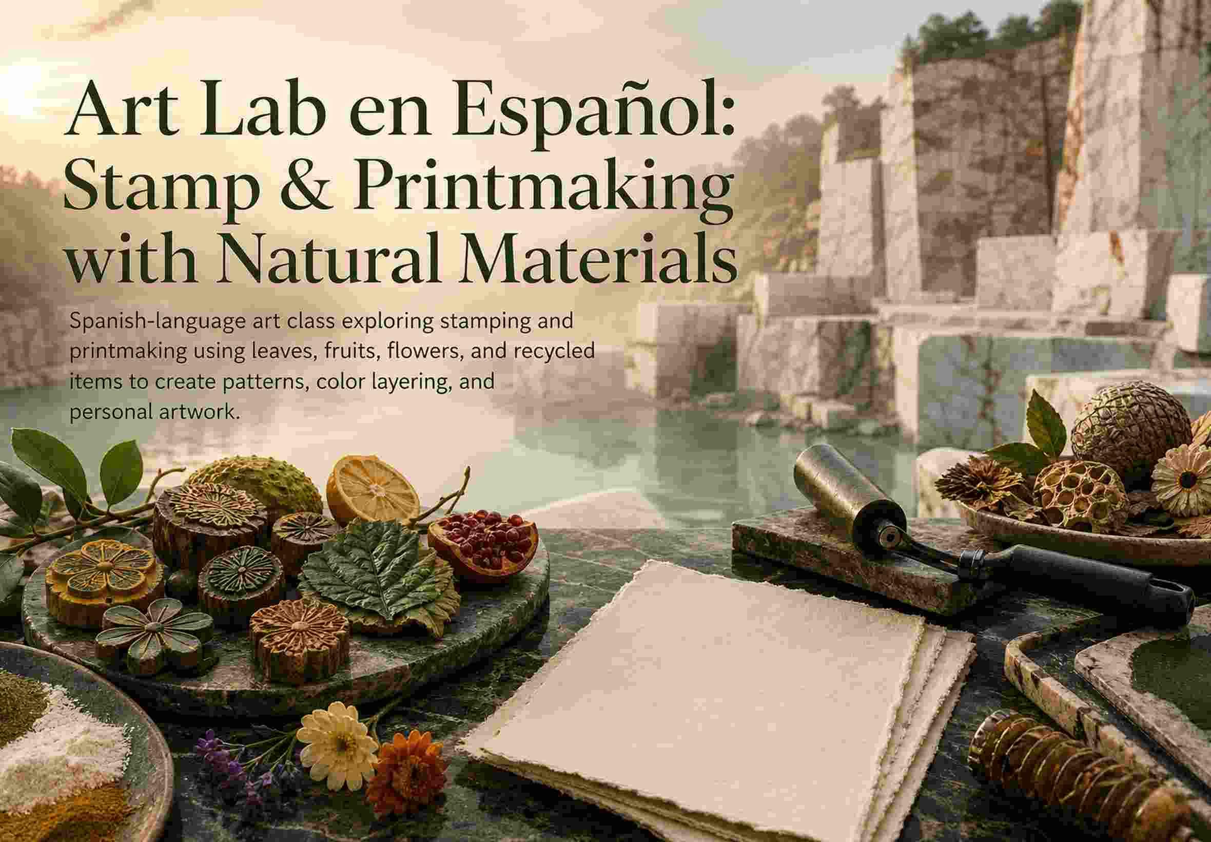 Art Lab en Español: Stamp & Printmaking with Natural Materials