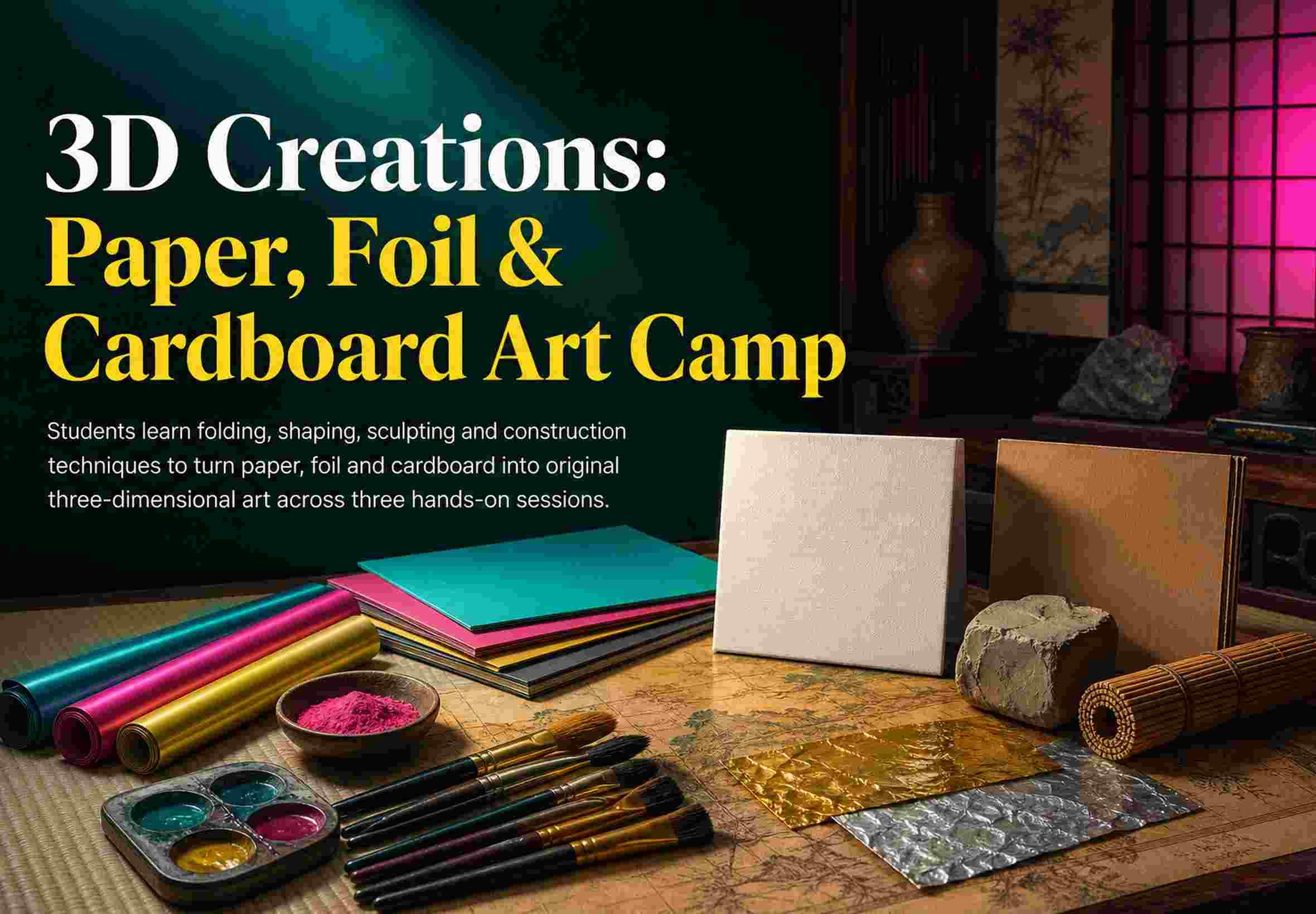 3D Creations: Paper, Foil & Cardboard Art Camp