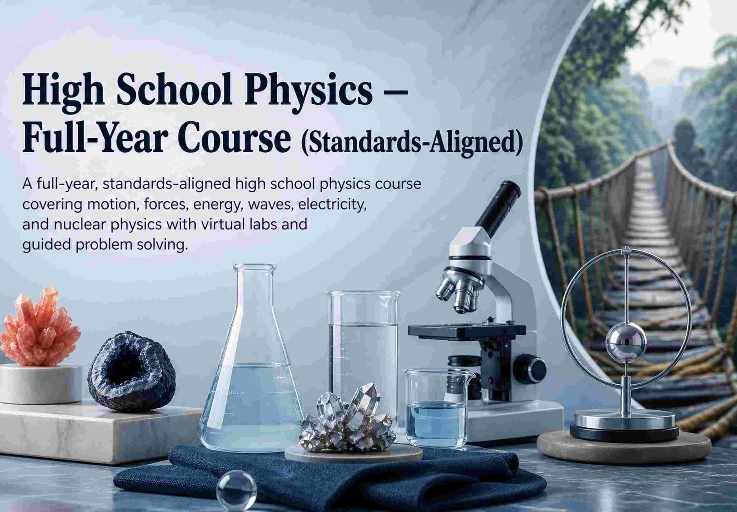 High School Physics — Full-Year Course (Standards-Aligned)