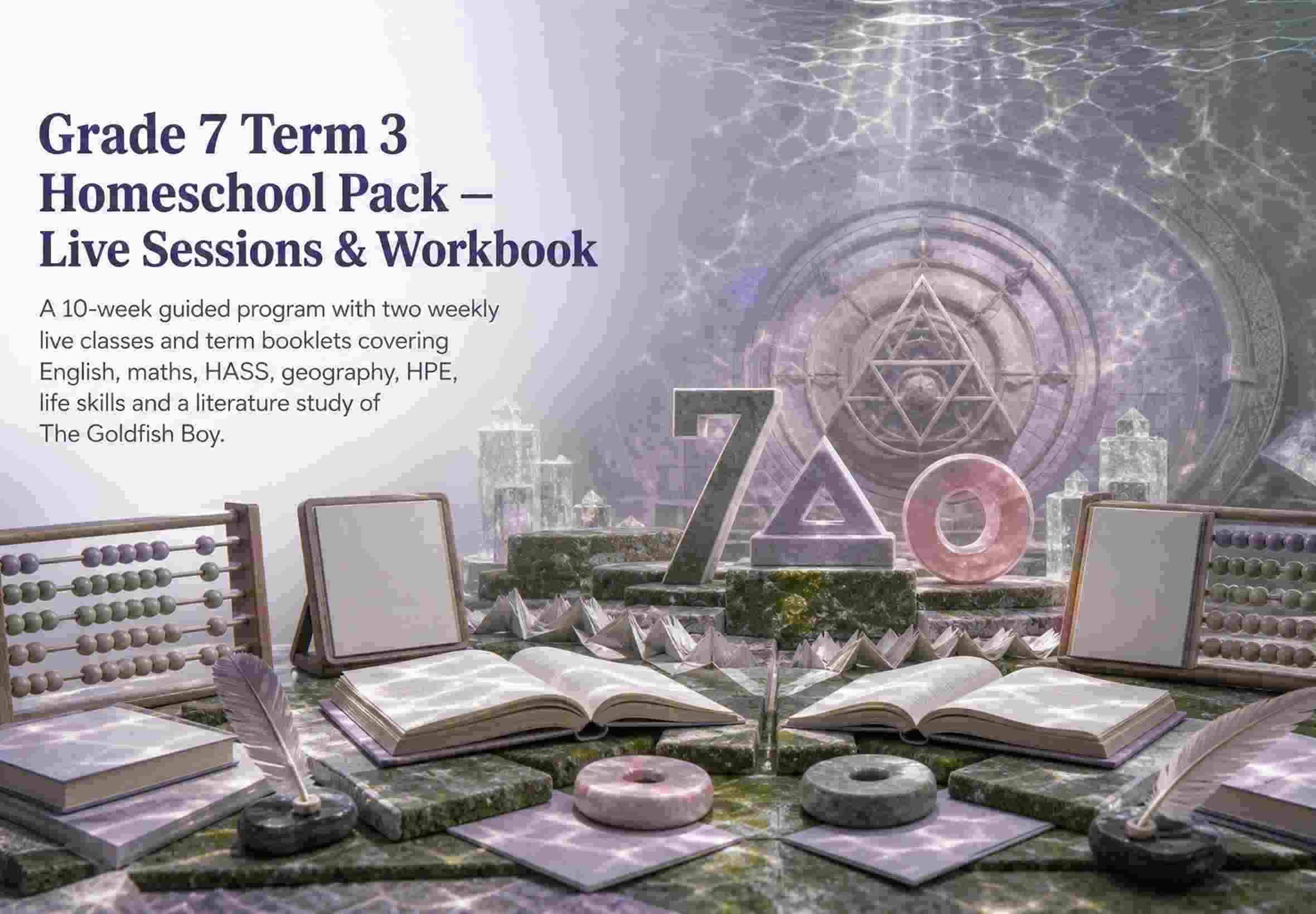 Grade 7 Term 3 Homeschool Pack — Live Sessions & Workbook