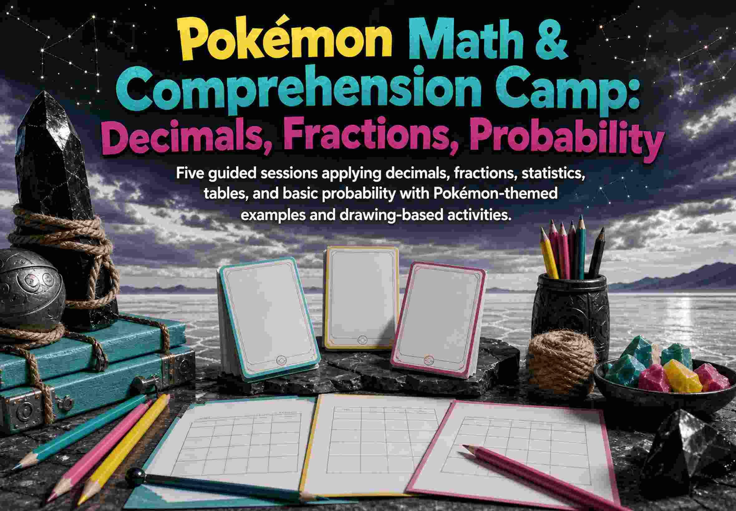 Pokémon Math & Comprehension Camp: Decimals, Fractions, Probability