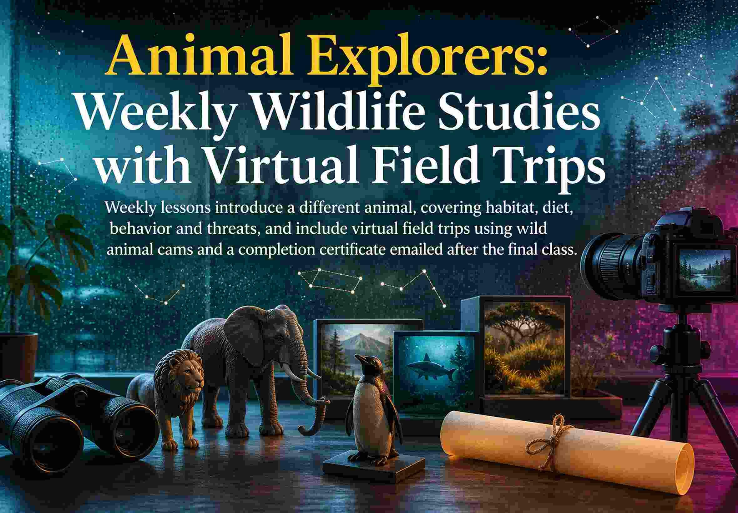 Animal Explorers: Weekly Wildlife Studies with Virtual Field Trips