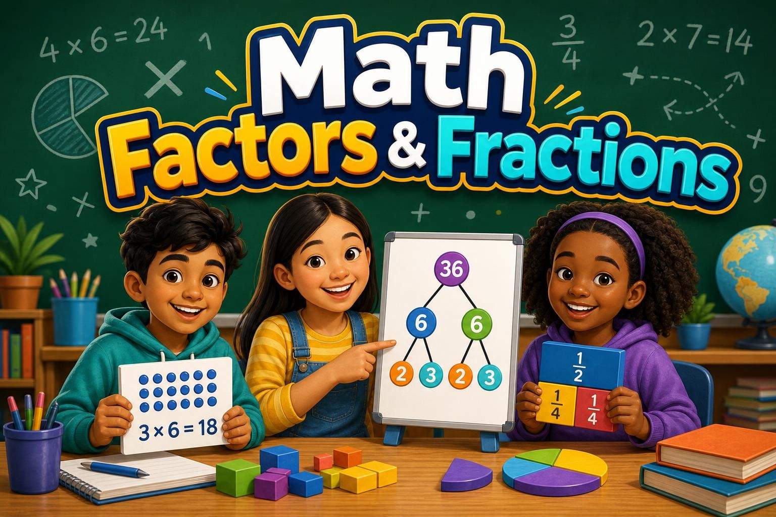 Grade 5 Math: Foundations in Fractions, Factors & Decimals