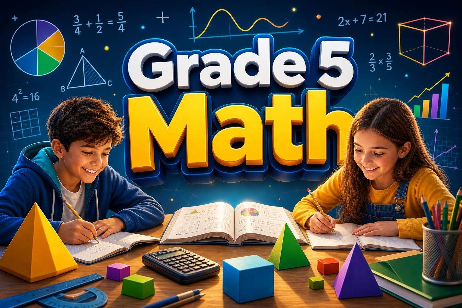 Grade 5 Math: Fractions, Decimals, Geometry & Volume