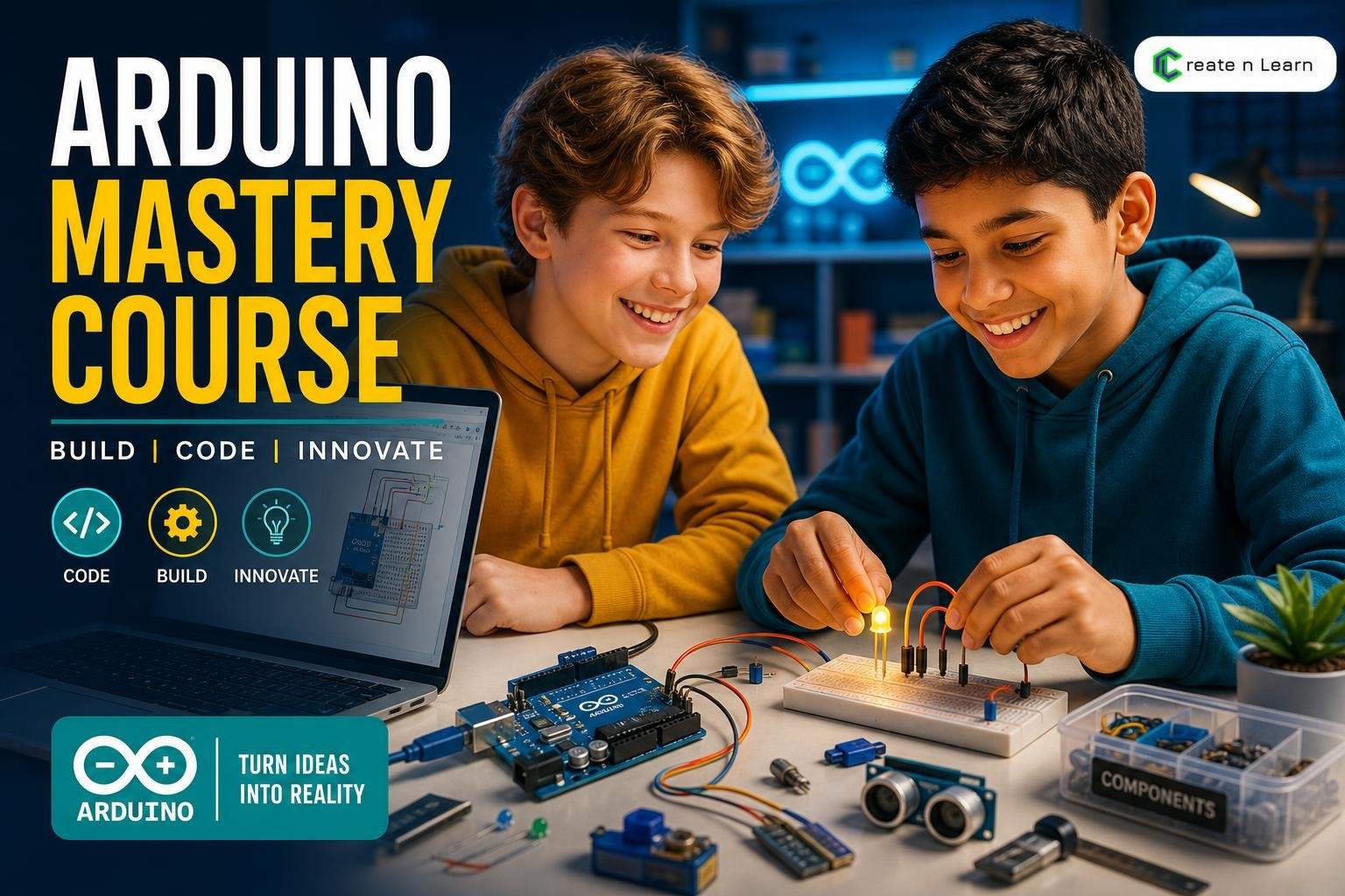 Arduino for Beginners: Robotics and Electronics in Tinkercad (24 Classes)