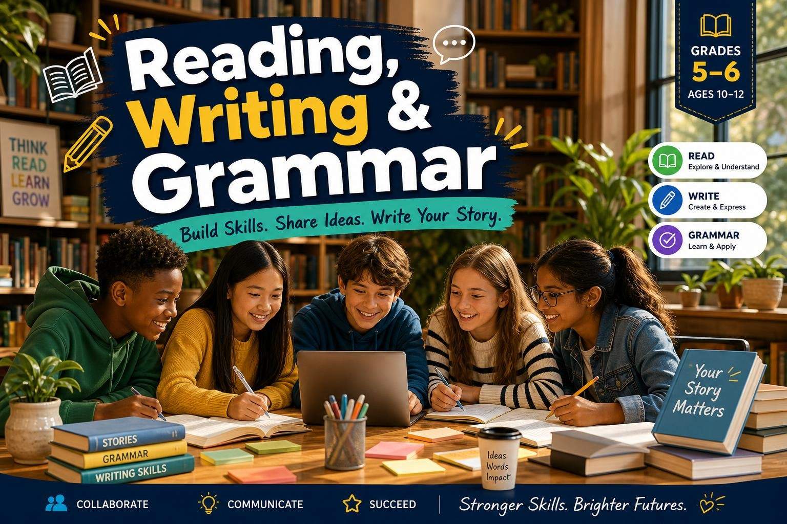 Grade 5-6 ELA Summer Camp: Reading, Writing & Grammar