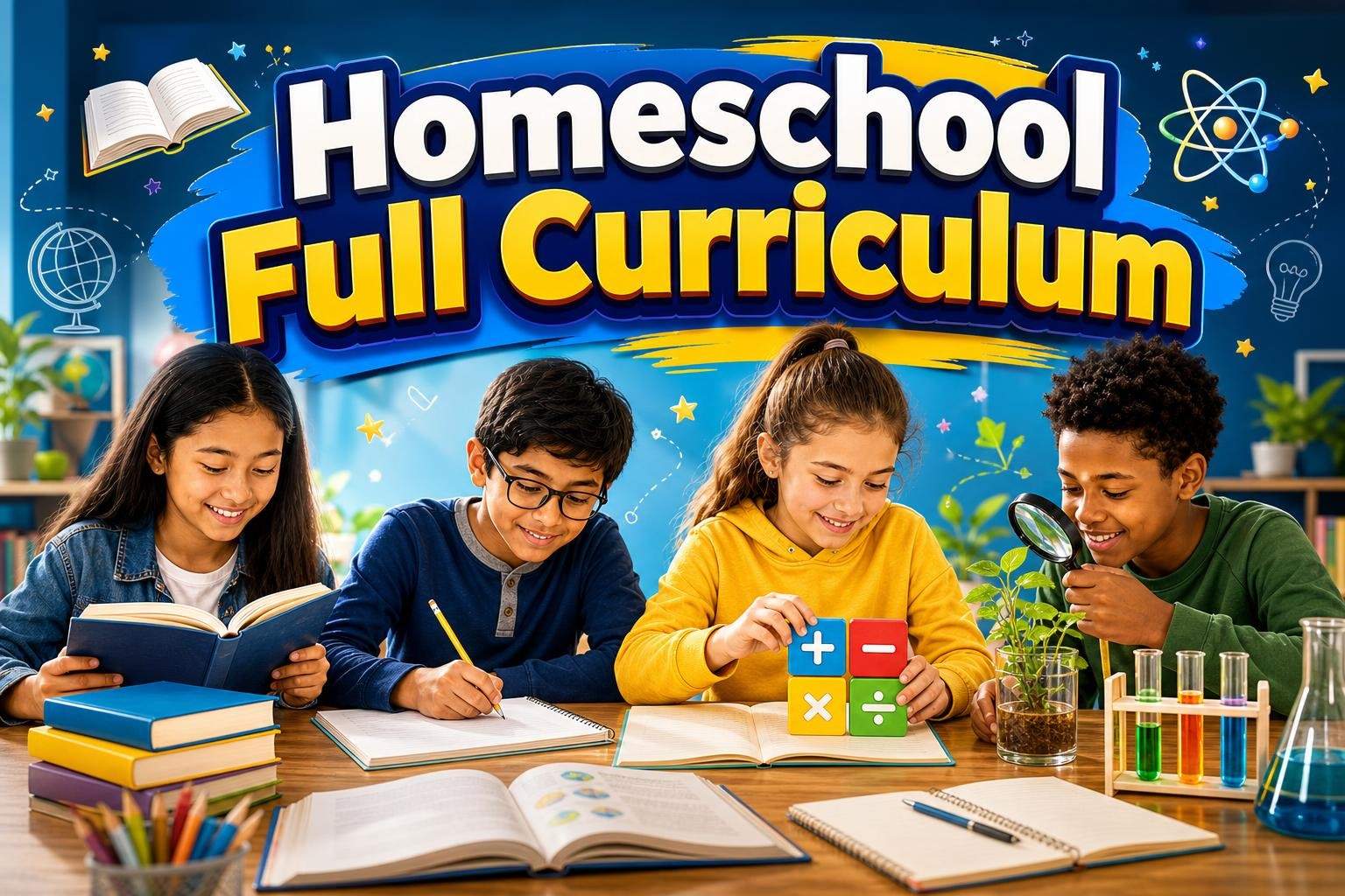 Grade 4 Homeschool: English, Math & Science Full-Year Curriculum