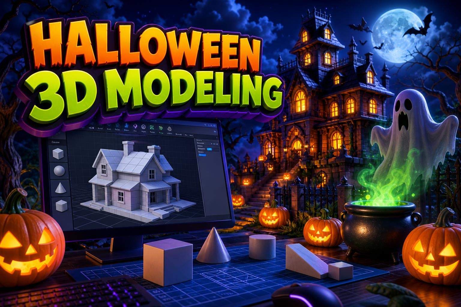 Roblox 3D Modeling: Build a Halloween Scene
