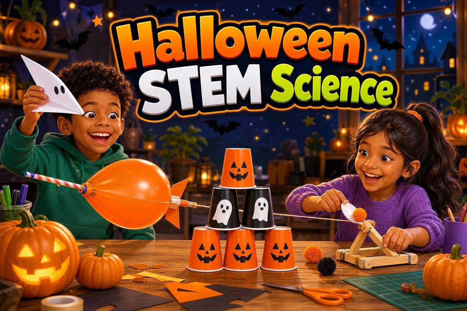 Halloween STEM: Rockets, Gliders, and Catapults (Ages 6-8)