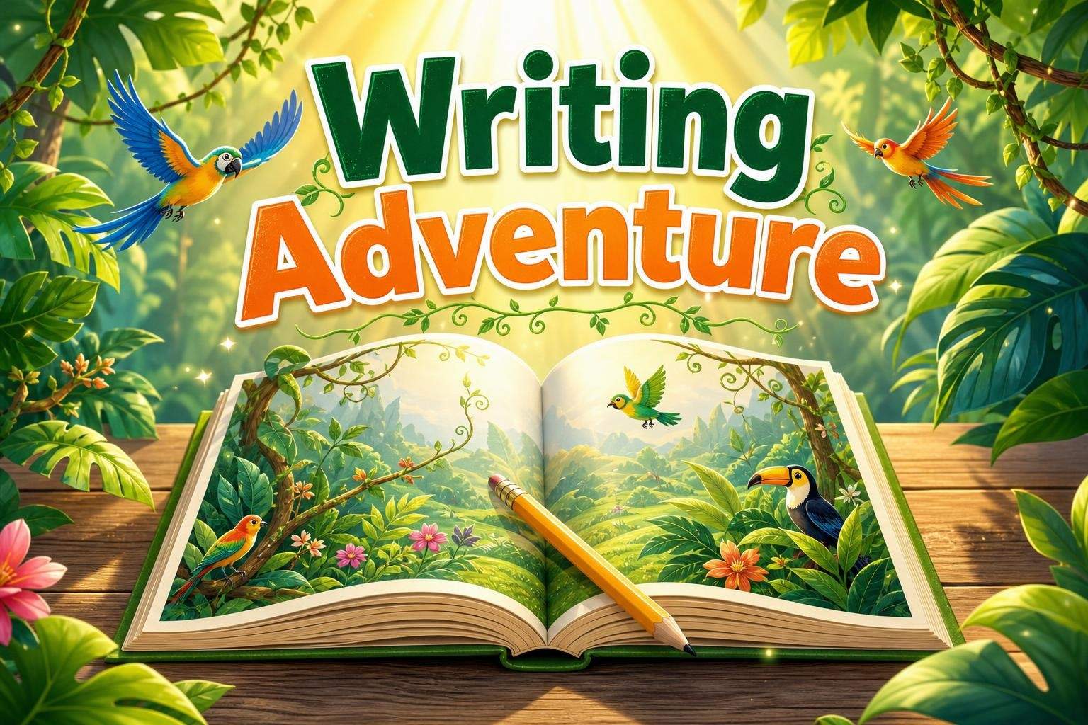 Descriptive Writing Workshop: Jungle Sensory Scenes for Grades 3-5