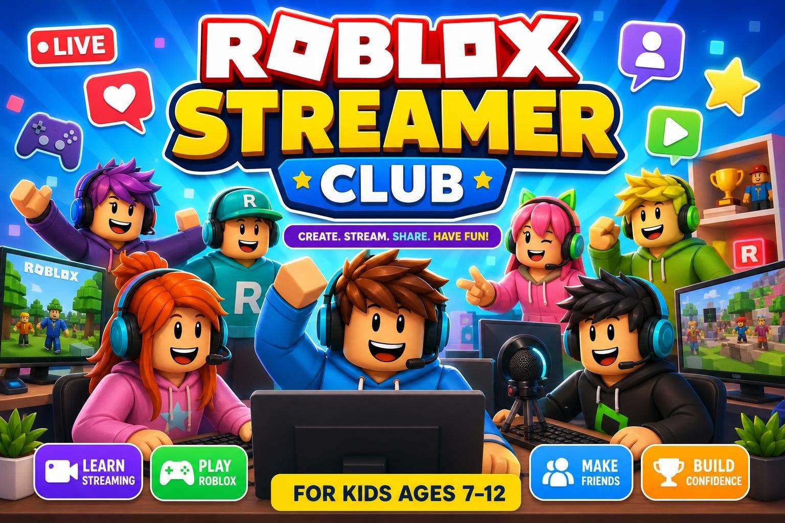 Roblox Streamer Club: Live Teacher-Led Gameplay