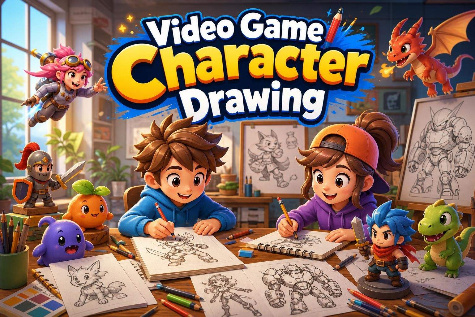 Video Game Character Sketch Club: Draw Mario, Minecraft & More (Ages 8-10)