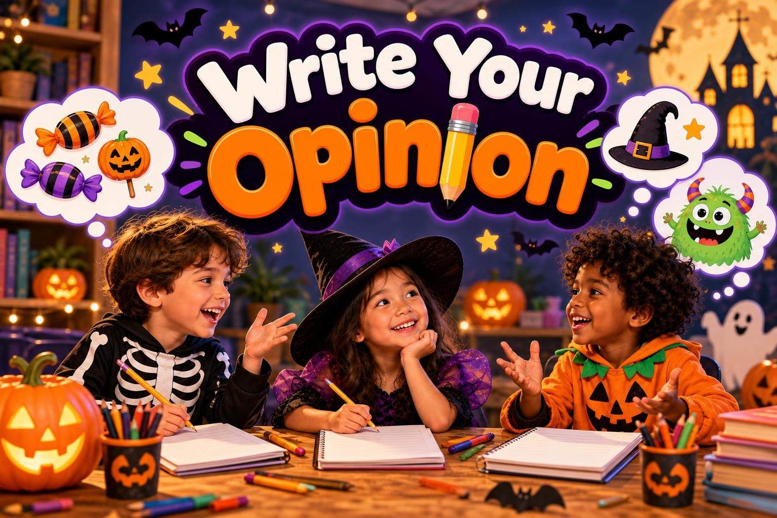 Opinion Writing: Halloween Debates for Grades 1-2