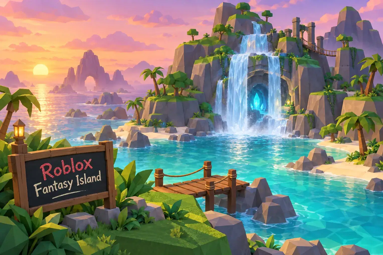 Roblox Fantasy Island: Terrain, Water and Hidden Caves