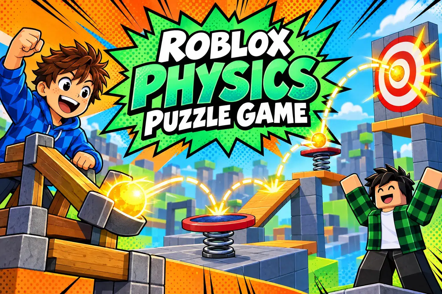 Roblox Physics Puzzle Game: Ramps, Launchers and Gravity