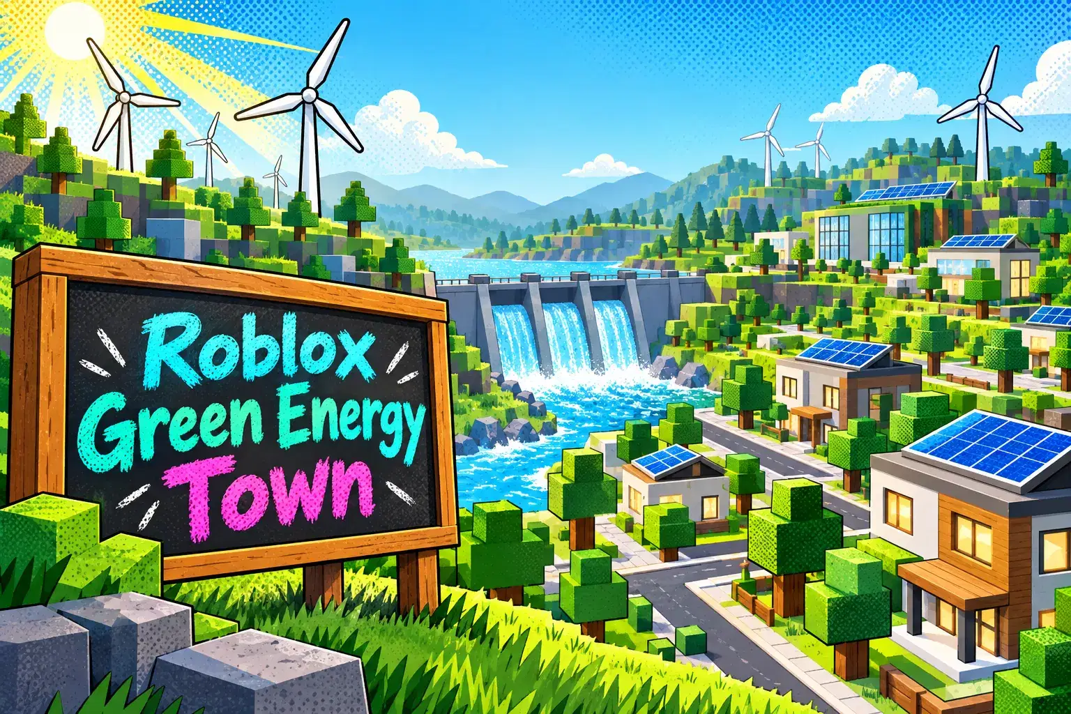 Roblox Renewable Energy Town: Wind, Solar and Water Power