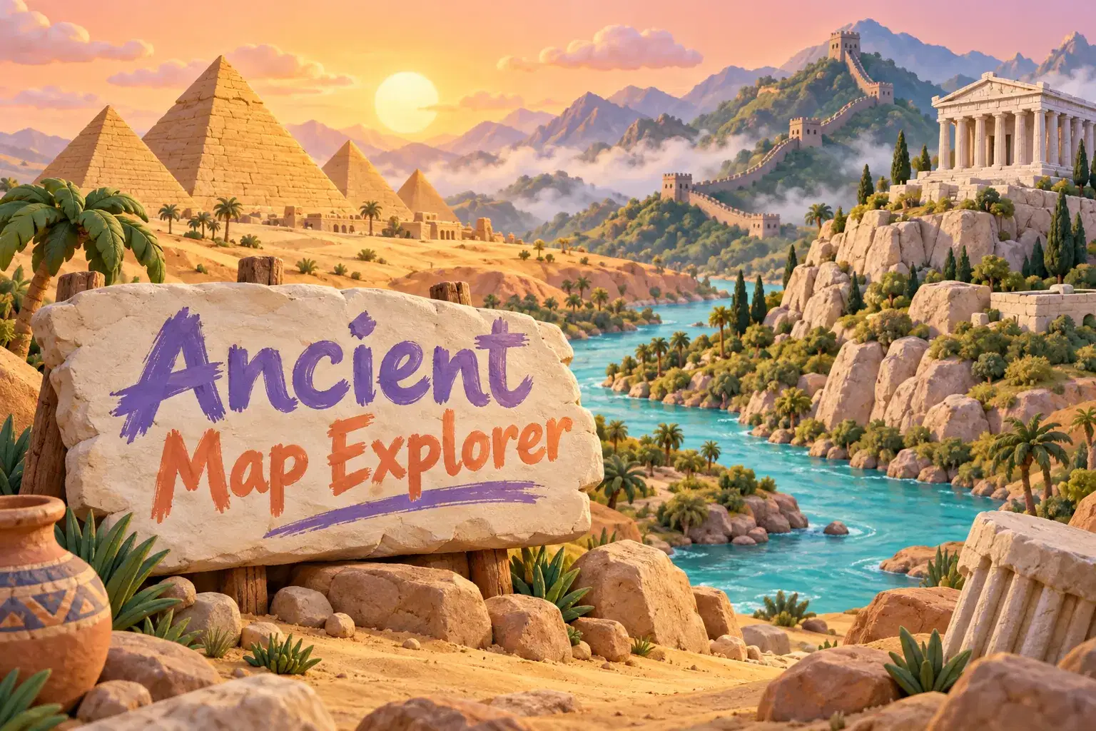 1-on-1 Ancient Civilizations Map Explorer