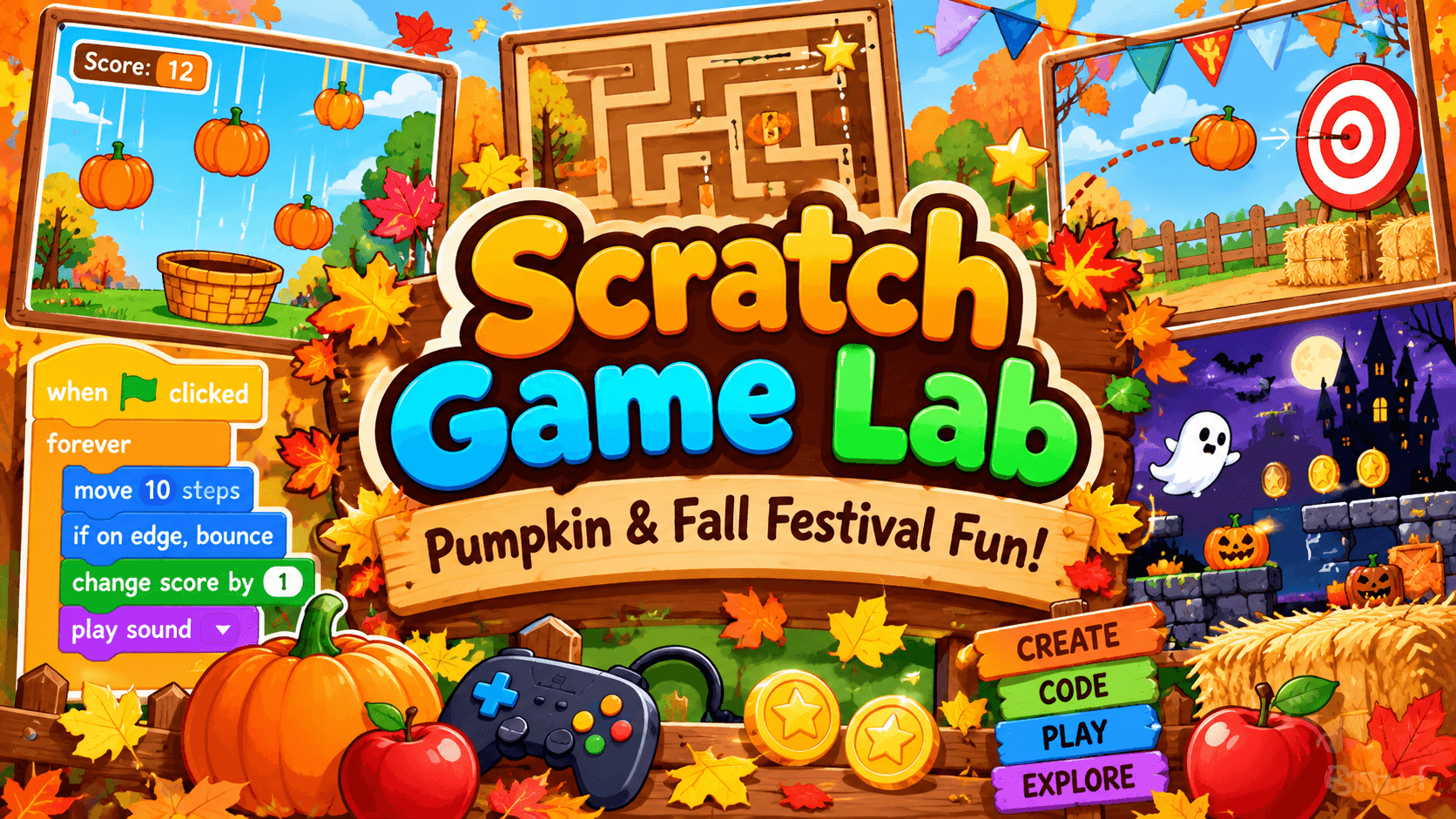 ๐ Scratch Game Lab: Spooky, Pumpkin & Fall Festival Fun!